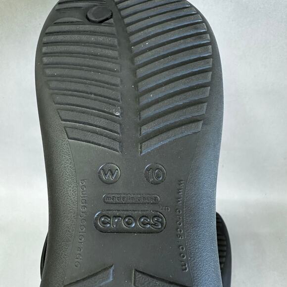 Crocs Sexi flip flop t-strap comfort rubber sandal in black women's size 10 - Picture 9 of 13